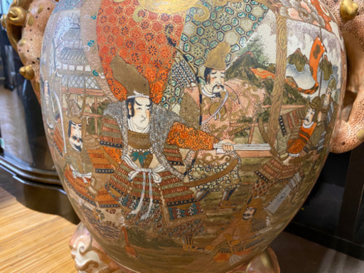 骨董品　獅子の耳付き大壺
