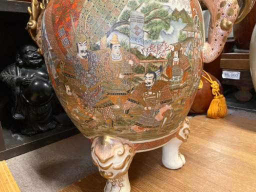 骨董品　獅子の耳付き大壺