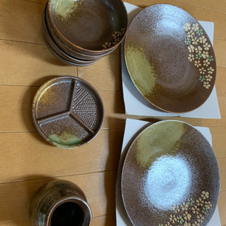 お蕎麦　うどん　お皿セット　未使用　花柄の画像