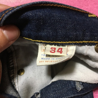 エビス　ジーパン　３４インチ　メンズ　ファッション　前ボタン１つ欠品の画像
