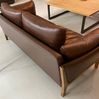 【値下げ！札幌市内配送可！】本格牛革アンティークソファー格安で！