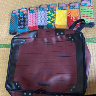 鬼和柄靴下と禰豆子風リュック【受け渡し予定者決まりました】