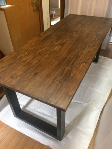 大特価 180cm×72cm 無垢材を使ったビンテージ調ダイニングテーブル 近場お届け無料