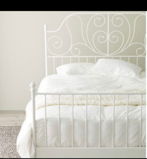IKEA ダブルベッド\u0026マットレス\u0026ボックスシーツ