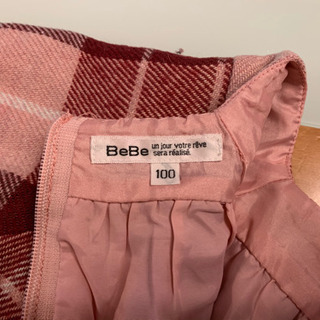 【BeBe】冬用ワンピース　ピンク　100cmの画像