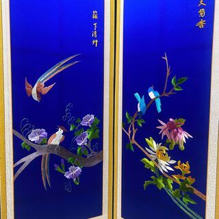 屏风45*160 8枚 刺繍