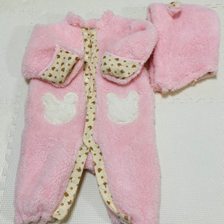 くま耳ボアロンパース　新品未使用