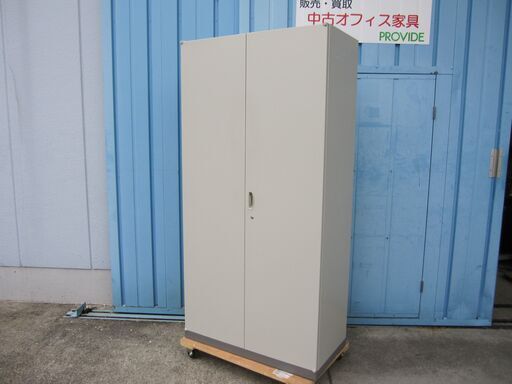 両開き書庫　ナイキ製　ニューグレー　NW-0918K　鍵無し（作成可能）
