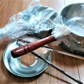 台付十能セット 蓋付 ステンレス製 台十能 台十能用蓋 火起こし...