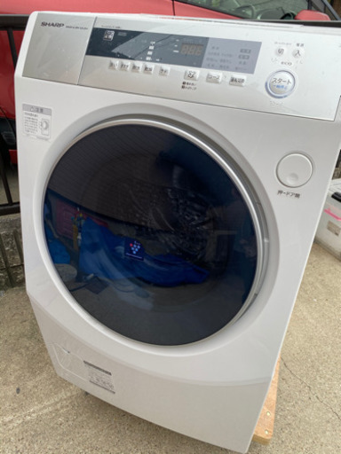 2017年製！シャープ ドラム式洗濯乾燥機 プラズマクラスター搭載 10Kgタイプ 左開き ホワイト ES-ZH1-WL(1017k)