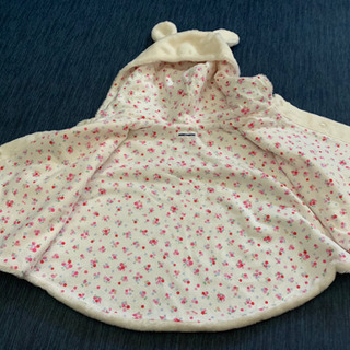 【美品】ミキハウス うさぎ耳付き ポンチョ☆フリーサイズの画像