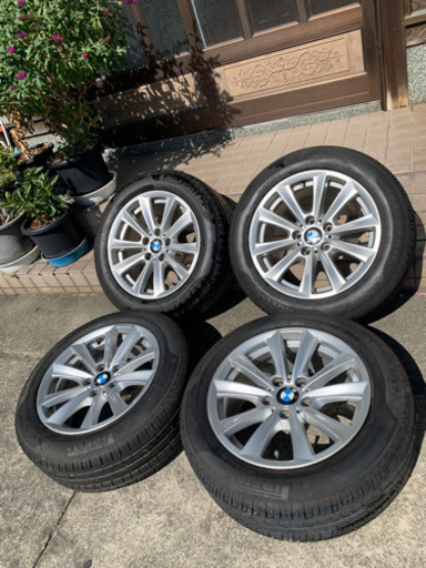 ☆送料無料☆ BMW 純正 5シリーズ F10 タイヤ付き アルミホイール 4本セット225/55R17インチ 8J(+30)PCD120 5穴 ピレリ P7 RAN FLAT 9部山 美品