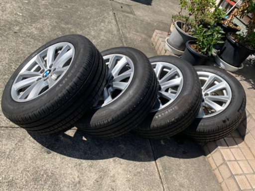 ☆送料無料☆ BMW 純正 5シリーズ F10 タイヤ付き アルミホイール 4本セット225/55R17インチ 8J(+30)PCD1
