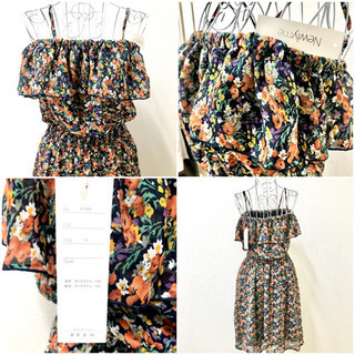 新品タグ付き　ワンピース　2WAY オープンショルダー　オフショルダー　花柄の画像