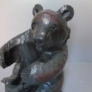 ☆★無料！ 昭和レトロ アンティーク 木彫り 熊 ウイスキーボトルホルダー 置物 39cm 大の画像