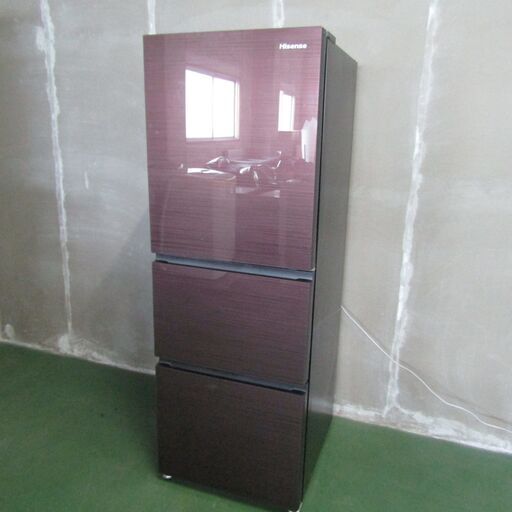 N1654・ 美品 ハイセンス 3ドア 冷凍 冷蔵庫 282L HR-G2801BR 2019年製 ブラウン 動作OK 高年式 家電 家庭用 稼働品