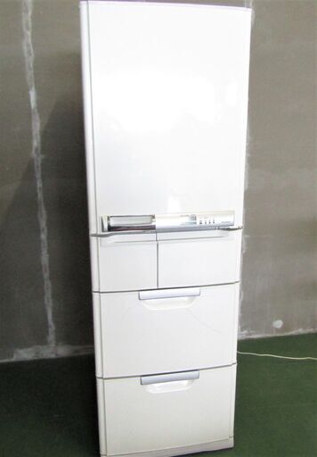 N1655・ MITSUBISHI ノンフロン 5ドア 冷凍 冷蔵庫 401L MR-S40NE-W 2004年製 ホワイト 三菱電機 家電 家庭用 稼働品