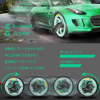 A166【新品未開封】ELTD 腹筋ローラー 自動リバウンド式 静音 取り付け簡単 滑りやめ 膝マットと腕立て台付き 高耐久性 緑の画像