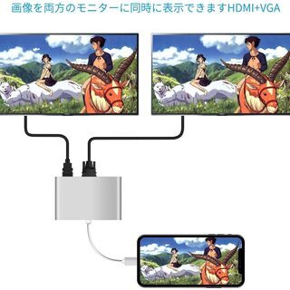Lightning to VGA HDMI Audio4 in 1アダプタ変換の画像