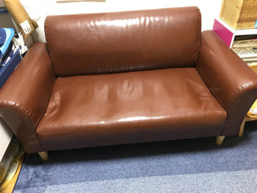 ソファ　子供部屋にも　茶色