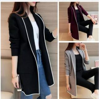 レディース　ロングカーディガン　ブラック　春夏秋冬　新品!!　最...