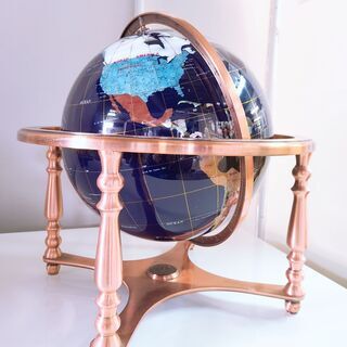 手作り天然石地球儀 天体足付ベース