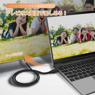 在庫超処分！USB CからHDMI変換アダプター Type C HDMI変換ケーブル高画質 4K/30Hz解像度1.8m MacBook、MacBook Pro、iPadPro 2018、Samsung Galaxyの画像