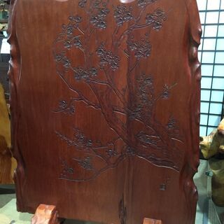 【愛品館市原店】 梅彫り衝立 