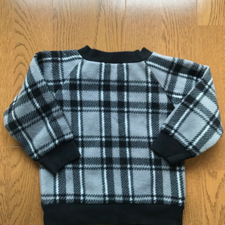 90 美品　べべ　BeBe  トレーナー  裏起毛　ジャンパー　ジャケット　チェックの画像