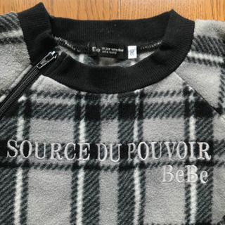90 美品　べべ　BeBe  トレーナー  裏起毛　ジャンパー　ジャケット　チェックの画像