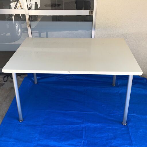 白いテーブル 作業台 丈夫なテーブル 台 机 ダイニング テーブル
