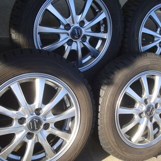 バリ山 軽自動車用 ダンロップ155/65R14 中古スタッドレス アルミセット