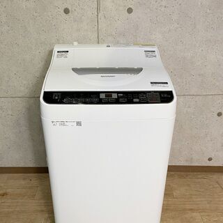 急募★10*24 SHARP シャープ 電気洗濯乾燥機 5.5kg ES-TX5UC-W タテ型 穴なし槽 洗濯機 19年製