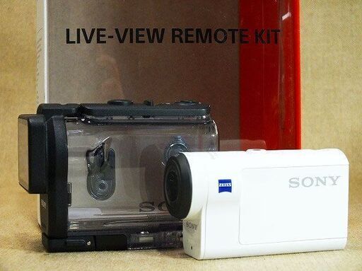 【苫小牧バナナ】SONY/ソニー デジタルビデオカメラ HDR-AS300R/W アクションカム ホワイト ライブビューリモコンキット 防水 17年製 保証書付
