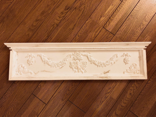 リボンガーランドエンジェルパネルホワイトモチーフ庇無し壁飾りボードシャビーシック天使