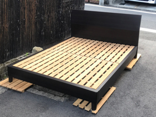 ニトリ　すのこベッド　ダブル　ダークブラウン