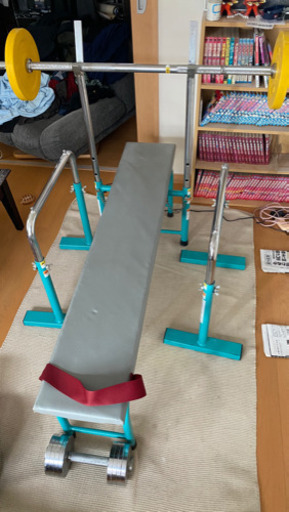 ベンチプレス台ラックセット　ベンチ台　バーベルシャフト　NIPPYO フィットネススクワット