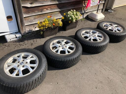 ホンダ純正　オデッセイ・ステップワゴン・エリシオン等　スタッドレス＆アルミ４本セット　215/65Ｒ16　札幌発　直接引取りOK!