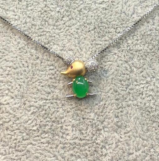 福袋 ネックレス 鼠 本翡翠 氷ヒスイ 手作り 縁起物 誕生日プレゼント 鑑別書有