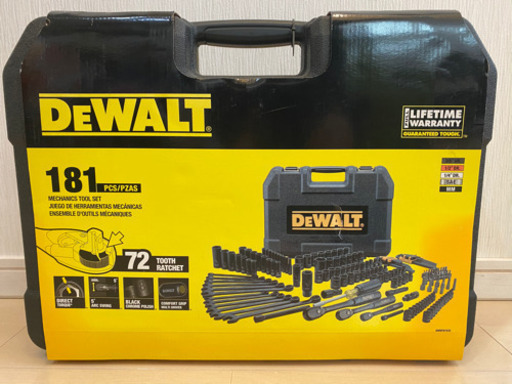 DEWALTメカニックセット181ピースブラッククローム仕上げ