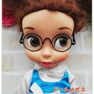 新品未使用【ドール小物／ブラック】ぽぽちゃん　アニメータードール　サイズ　ドールメガネ　輸入品　ドル活◎おままごとやごっこ遊びに最適◎プレゼントにもおすすめ！！　大日付近でのお譲りの画像