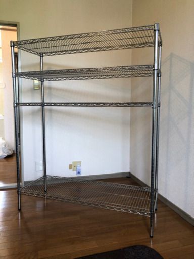スチールラック4段　高さ調節可能　傾き調整可能