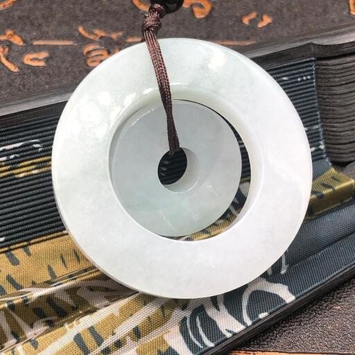 ネックレス 玉壁 平安扣 本翡翠 氷ヒスイ 誕生日プレゼント 天然石 本物保証