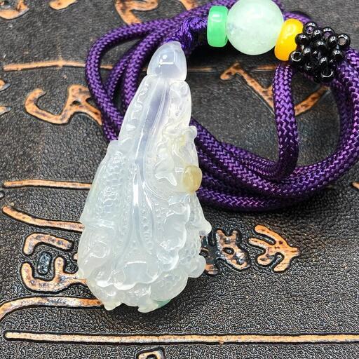 ネックレス 白菜 本翡翠 氷ヒスイ 三色透明 誕生日プレゼント 手作り 本物保証