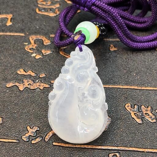 ネックレス 本翡翠 氷ヒスイ 透明色 誕生日プレゼント 縁起物 手作り 本物保証