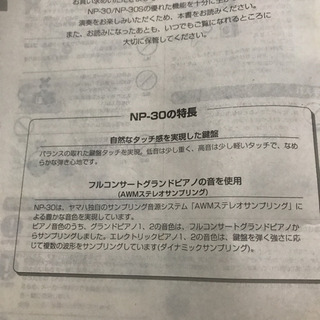 ヤマハ　ポータブルグランド　NP-30 中古の画像