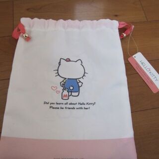 サンリオショップ購入☆ 新品・タグ付き■ キティ 巾着■キャラクター大賞 プロフィールシリーズ■定価770円（税込）の画像