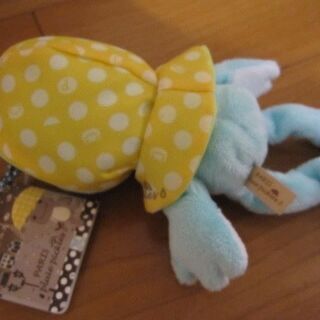 レア☆ 新品・タグ付き■ かえるのピクルス パリの雨 マスコット ぬいぐるみ■ブルーの画像