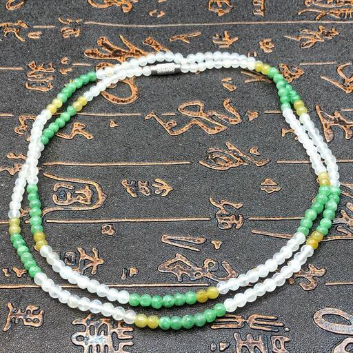 ネックレス 数珠 本翡翠 氷ヒスイ 氷種 ツヤツヤ 誕生日プレゼント 本物保証