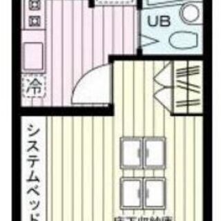 中目黒 1K 19㎡ 角部屋 床下収納 ベッド 冷蔵庫 照明器具...
